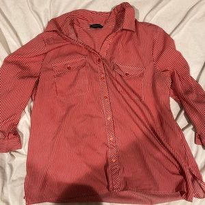 *THRIFTED* red striped blouse